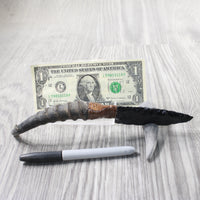 Springbok Horn Handle Obsidian Blade Ornamental Knife #1354  Mountain Man Knife