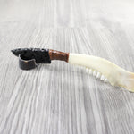 Deer Jaw Handle Obsidian Blade Ornamental Knife #1454  Mountain Man Knife