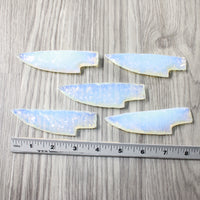 5 Small Opalite Ornamental Knife Blades  #2454    Mountain Man Knife