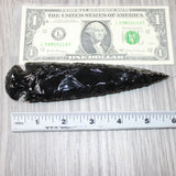 1 Obsidian Ornamental Spearhead  #8562     Arrowhead