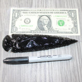 1 Obsidian Ornamental Spearhead  #8562     Arrowhead