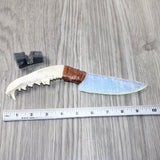 Coyote Jaw Handle Opalite Blade Ornamental Knife #8562     Mountain Man Knife