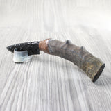 Impala Horn Handle Obsidian Blade Ornamental Knife #2654  Mountain Man Knife
