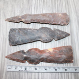 3 Stone Ornamental Tomahawk Heads #8562    Agate Jasper Ax Axe Hatchet