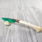 Deer Bone Handle Glass Blade Ornamental Knife #4654    Mountain Man Knife