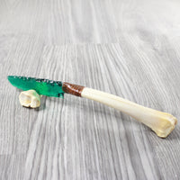 Deer Bone Handle Glass Blade Ornamental Knife #4654    Mountain Man Knife