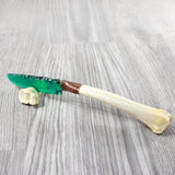 Deer Bone Handle Glass Blade Ornamental Knife #4654    Mountain Man Knife