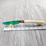 Deer Bone Handle Glass Blade Ornamental Knife #4654    Mountain Man Knife