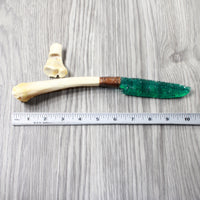 Deer Bone Handle Glass Blade Ornamental Knife #4654    Mountain Man Knife
