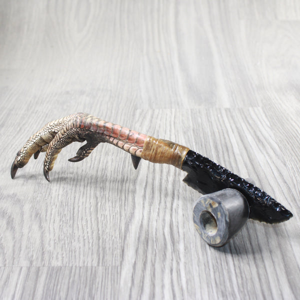 Turkey Foot Handle Obsidian Blade Ornamental Knife #73754  Mountain Man Knife