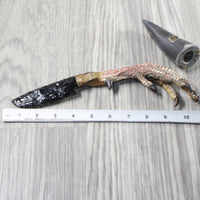 Turkey Foot Handle Obsidian Blade Ornamental Knife #73754  Mountain Man Knife