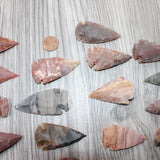 25 Large Stone Ornamental Arrowheads  #4662     Agate Jasper Arrowheads