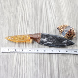 Orthoceras Fossil Handle Glass Blade Ornamental Knife #22154    Mountain Man Knife