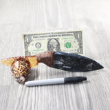 Orthoceras Fossil Handle Glass Blade Ornamental Knife #22154    Mountain Man Knife