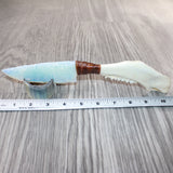 Pronghorn Antelope Handle Opalite Blade Ornamental Knife #8662     Mountain Man Knife b