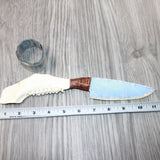 Pronghorn Antelope Handle Opalite Blade Ornamental Knife #8662     Mountain Man Knife b