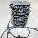 25 Yards of Leather Barbed Wire  Antique Black Color  #2562