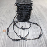 25 Yards of Leather Barbed Wire  Antique Black Color  #2562