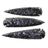 3 Obsidian Ornamental Spearheads  #3754     Arrowhead