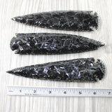 3 Obsidian Ornamental Spearheads  #3754     Arrowhead