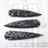 3 Obsidian Ornamental Spearheads  #3754     Arrowhead