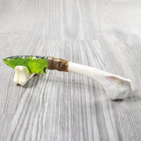 Turkey Bone Handle Glass Blade Ornamental Knife #43354    Mountain Man Knife