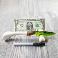 Turkey Bone Handle Glass Blade Ornamental Knife #43354    Mountain Man Knife