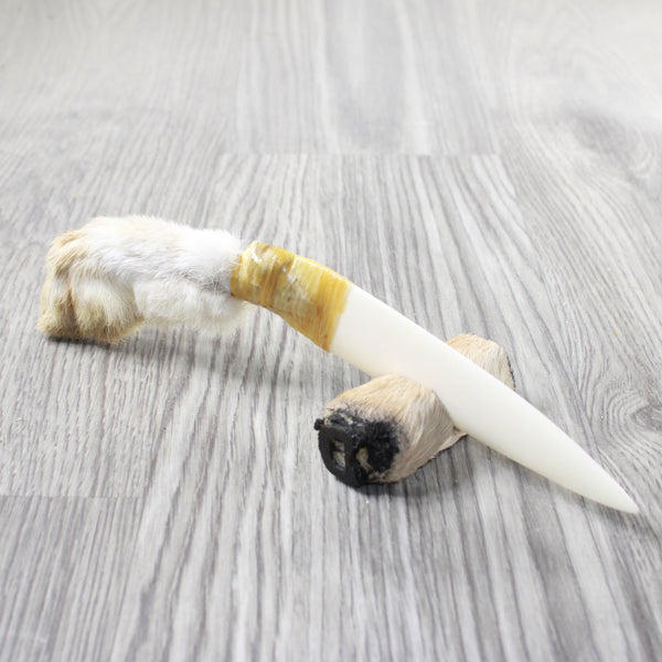 Rabbit Foot Handle Bone Blade Ornamental Knife #23454    Mountain Man Knife