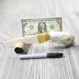 Rabbit Foot Handle Bone Blade Ornamental Knife #23454    Mountain Man Knife