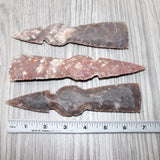 3 Stone Ornamental Tomahawk Heads #6762    Agate Jasper Ax Axe Hatchet