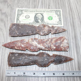 3 Stone Ornamental Tomahawk Heads #6762    Agate Jasper Ax Axe Hatchet