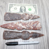3 Stone Ornamental Tomahawk Heads #6762    Agate Jasper Ax Axe Hatchet