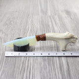 Reindeer Antler Crown Handle Opalite Blade Ornamental Knife #1954    Mountain Man Knife