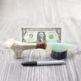 Reindeer Antler Crown Handle Opalite Blade Ornamental Knife #1954    Mountain Man Knife
