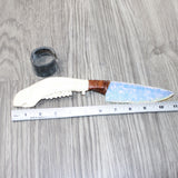 Pronghorn Antelope Jaw Handle Opalite Blade Ornamental Knife #9862     Mountain Man Knife