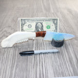 Pronghorn Antelope Jaw Handle Opalite Blade Ornamental Knife #9862     Mountain Man Knife