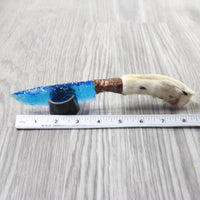 Coyote Foot Handle Glass Blade Ornamental Knife #1054    Mountain Man Knife