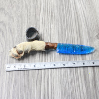 Coyote Foot Handle Glass Blade Ornamental Knife #1054    Mountain Man Knife