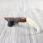 Fox Jaw Handle Stone Blade Ornamental Knife #1054    Mountain Man Knife
