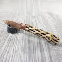 Cholla Cactus Wood Handle Stone Blade Ornamental Knife #0054    Mountain Man Knife