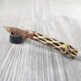 Cholla Cactus Wood Handle Stone Blade Ornamental Knife #0054    Mountain Man Knife