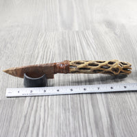 Cholla Cactus Wood Handle Stone Blade Ornamental Knife #0054    Mountain Man Knife