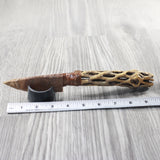 Cholla Cactus Wood Handle Stone Blade Ornamental Knife #0054    Mountain Man Knife