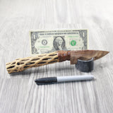 Cholla Cactus Wood Handle Stone Blade Ornamental Knife #0054    Mountain Man Knife