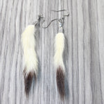 Ermine (Weasel) Tail Earrings  #6054  Mountain Man Earrings