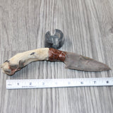 Coyote Handle Stone Blade Ornamental Knife #1962    Mountain Man Knife