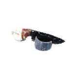 Muskrat Skull Handle Obsidian Blade Ornamental Knife #3962  Mountain Man Knife
