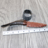Goat Horn Handle Stone Blade Ornamental Knife #9962    Mountain Man Knife
