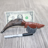 Goat Horn Handle Stone Blade Ornamental Knife #9962    Mountain Man Knife