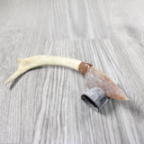 Reindeer Antler Handle Stone Blade Ornamental Knife #9154    Mountain Man Knife